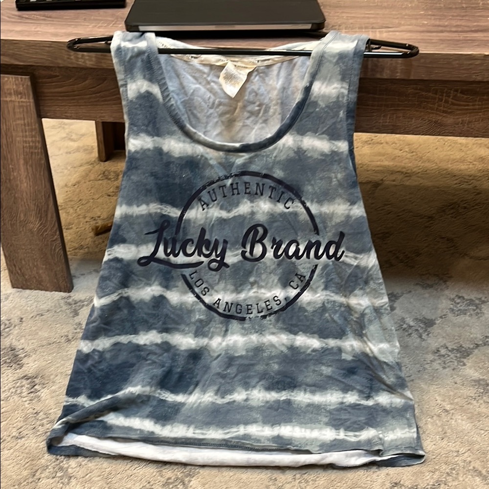 Lucky Brand Blue Tie-Dye Tank Top